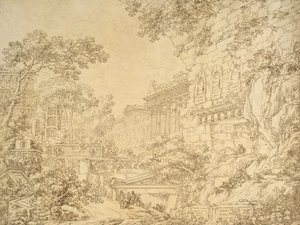 Paysage avec ruines